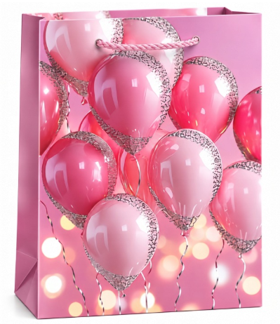 Shiny Balloons Gift Bag - Pink