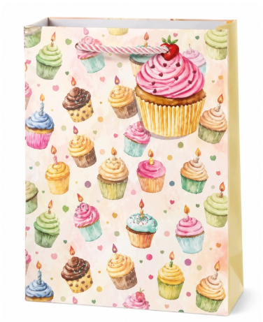 Shiny Cupcakes Gift Bag - Cream