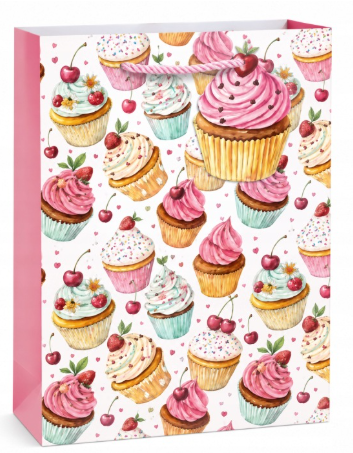 Shiny Cupcakes Gift Bag - Pink