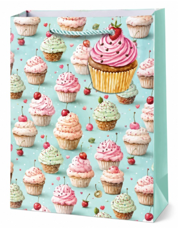 Shiny Cupcakes Gift Bag - Mint