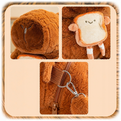 Capybara Plush Backpack with Toast