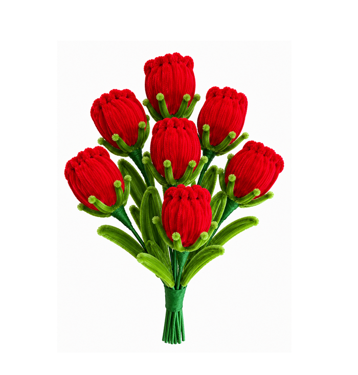 Plush Rose Bouquet 34 cm (7 Pieces)