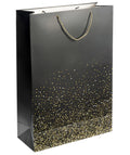 Black Gift Bag with Gold Polka Dots